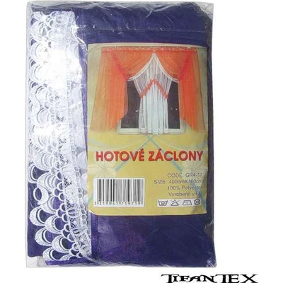 Záclony do bytu 400 x 160 cm No.GR4–17 bielo – fialová