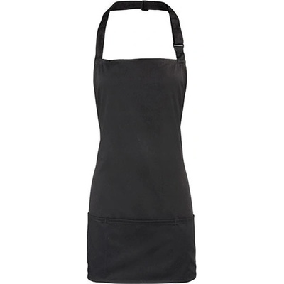 Premier Workwear Colours Gastro zástera 2v1 PR159 Black Pantone Black C 60x62 cm