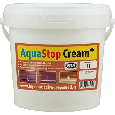 AquaStop Cream 1l injektážní krém pro sanaci zdiva krémovou injektáží proti vlhkosti – Zbozi.Blesk.cz