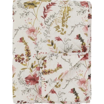 Krémový bavlněný s květy Aix Quilt Wild Flowers - 130*180 cm