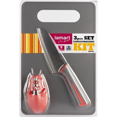 Lamart set 3 ks nůž brousek prkénko Kit; 42003755