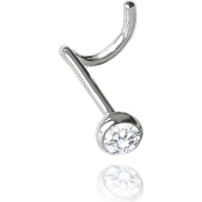 Minet stříbrný piercing do nosu s bílým zirkonem JMAN0406SE01