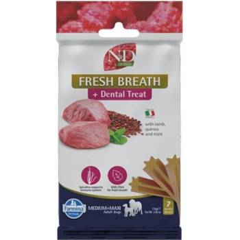 Farmina N&D Quinoa Fresh Breath Dental Care Treat With Lamb and Mint Medium Maxi - Дентални стикове за кучета от средни и едри породи с агнешко, киноа и мента - 100 гр, Италия - KND0011002