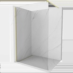 Mexen Kioto стена за душ Walk-in 70 x 200 cm, прозрачна 8 mm, златисто четкана - 800-070-101-55-00 (800-070-101-55-00)