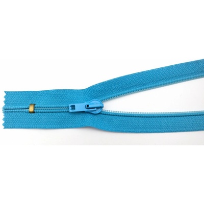 Špirálový zips č. 5 - nedeliteľný - tyrkysový - dĺžka 16 cm