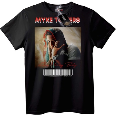 NOONEBRAND Тениска Myke Towers Очи Пари - 4XL, White