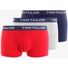 TOM TAILOR Trojbalenie boxeriek červená / šedé / tmavomodré