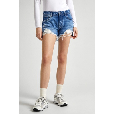 Pepe Jeans dámské kraťasy RELAXED SHORT MW denim