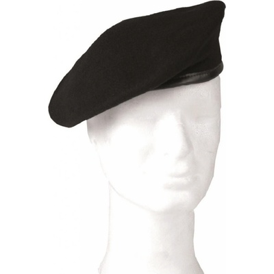 Baret čierny 100% vlna