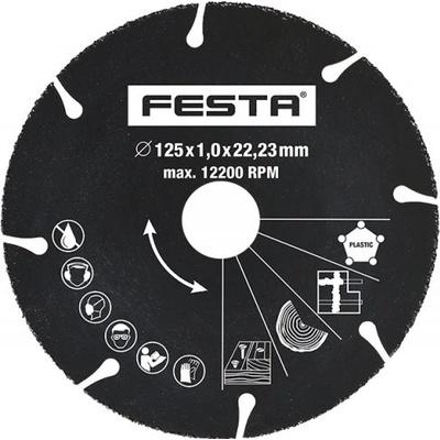 FESTA Kotouč řezný univerzální karbidový Ø 125 x 1 x 22,2 mm, FESTA