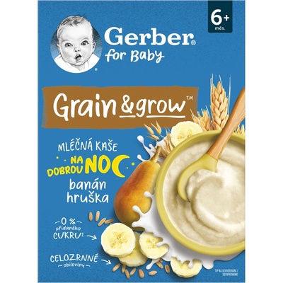 Gerber Mléčná kaše pšenično-ovesná banán a hruška 200 g
