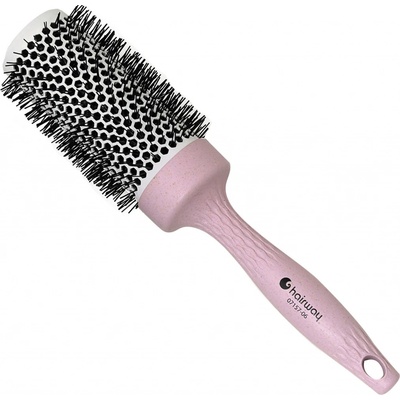 Hairway Organica okrúhla kefa z organického materiálu s nylonovými štetinami fialová 07157-06 43 mm