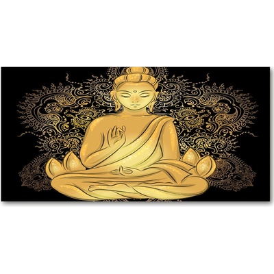 Foto obraz fotografie na skle sediaci buddha 100x50 cm