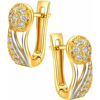 Zlaton Náušnice z kombinovaného zlata 3.2g 1.4cm osazené zirkony O12052613832