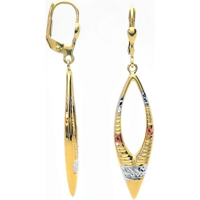 Šperk Holíč zlaté gravírované visacie náušnice ZN113