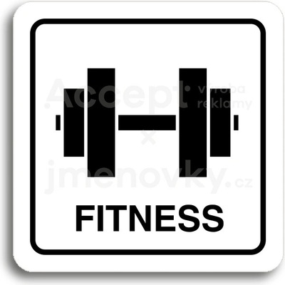ACCEPT Piktogram fitness II - bílá tabulka - černý tisk