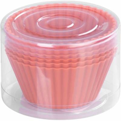 MagicHome Forma na cupcake silikon červená set 6 ks 6,5x6,5x3 cm