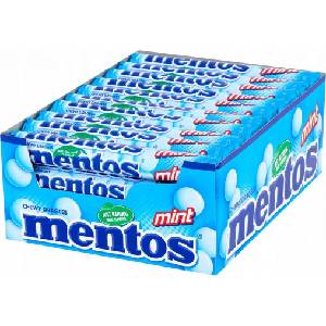 Mentos Дъвчащи ментови бонбони Mentos Mint в кутия 40 x 38 г