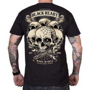Black heart мъжка тениска с щампа BLACK HEART - HILL SKULL - Black - 8180