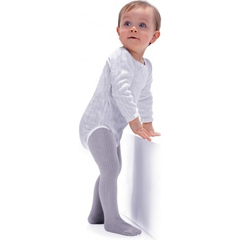 Detské vrúbkované pančuchy Agatka 100 den silver bledošedá