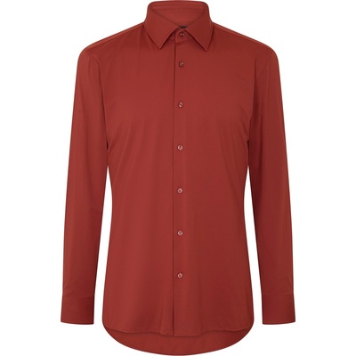 HUGO BOSS Риза с дълъг ръкав Boss Men's P Hank Kent Long Sleeve Oxford Shirt - Open Brown