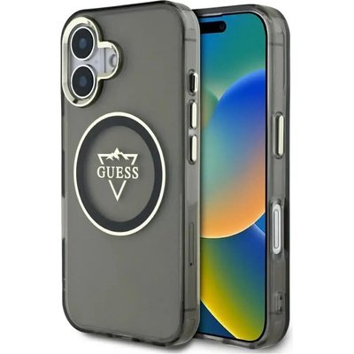 GUESS Калъф Guess IML Metal Mountain Logo MagSafe за iPhone 16 - черен (3666339433666)