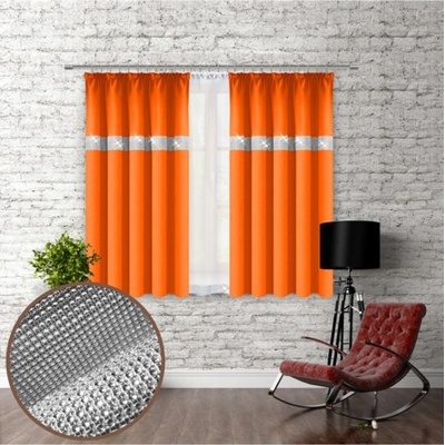 Mondo Italia Záves na riasiacej páske so zirkónmi 140x160 cm oranžový Oranžová 140x160 cm