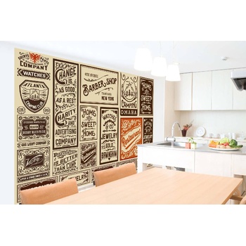 DIMEX ART s. r. o Самозалепваща се флизелинова фототапета стари рекламни плакати 375 x 250 см