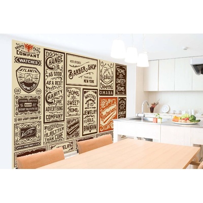 DIMEX ART Самозалепваща се флизелинова фототапета стари рекламни плакати 375 x 250 см