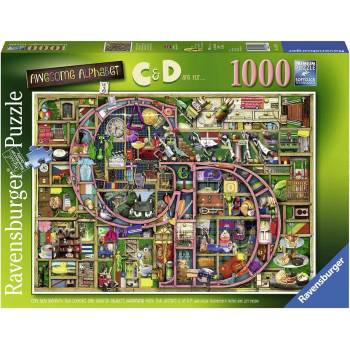 Ravensburger Пъзел Ravensburger от 1000 части - Страхотна азбука "C & D (15183)