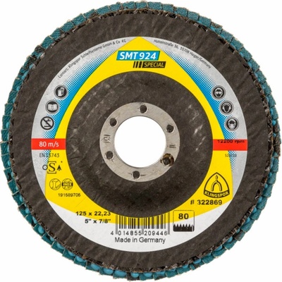 Brusný lamelový talíř SMT 924 KLINGSPOR Varianta: SMT 924 125X22,23 P80 - vydutý