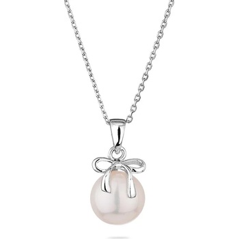 Image 1 of Swan Сребърно колие със сладководна бяла перла и панделка LA924NW Swan