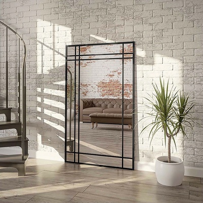 Alfaram Loftové zrkadlo s priečkami – MARKUS – farba rámu na výber 60x120