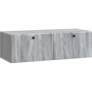 vidaXL Стенно монтиран ТВ шкаф 98 x 41 x 30 см Сив Сонома (899211)