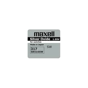 Image 1 of Maxell Бутонна батерия сребърна maxell sr-516 sw /317/ 1.55v (ml-bs-sr-516-sw)