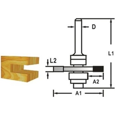 Makita D-48991 - Fréza do dřeva drážkovací kotoučová tl. 5,5 mm s kopírovacím ložiskem, stopka 8 mm