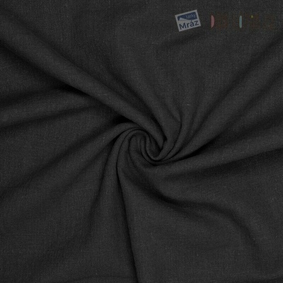 Ľan Stonewashed pre-washed, čierny