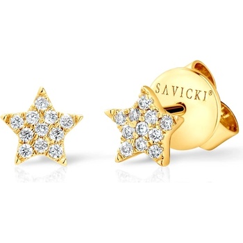 SAVICKI Звездни обеци Savicki: злато. диаманти