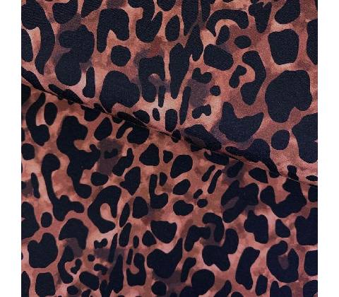 Teplákovina digital - Leopard čokoláda