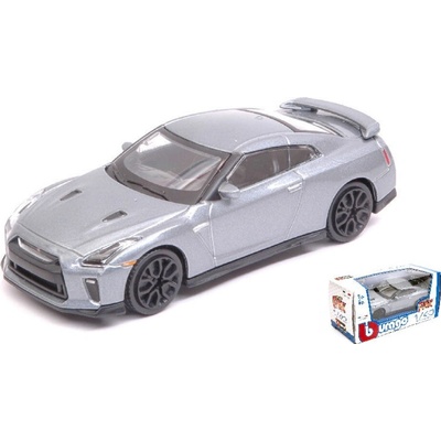 Bburago Nissan GT-R 2017 stříbrný 1:43
