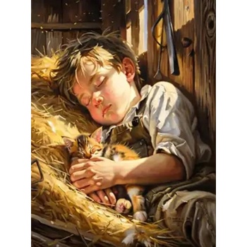 Norimpex - Puzzle Diamant painting: Sleeping boy 30x40cm - 1 - 39 piese