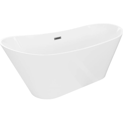 Mexen Dora самостоятелна вана 170 x 75 см, бяла, преливане gun metal - 52071707500-95 (52071707500-95)