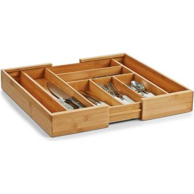 ZELLER Nastavitelná vložka na příbory, bambus, 35-58 × 43 × 6,5 cm