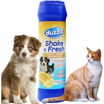Duzzit Shake & Fresh Pet Lemon Citrónová vôňa na odstránenie zápachu domácich zvierat 500 g
