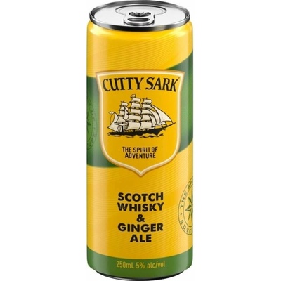 Cutty Sark Scotch Whisky a Ginger Ale koktejl 5% 0,25l (plechovka)