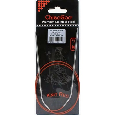 ChiaoGoo Knit Red ergonomické fixní kruhové jehlice 80 Cm 3mm – Zboží Dáma