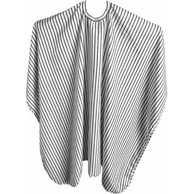 DUKO-EXIM DUKO 596 Velká bílá kadeřnická Barber pláštěnka pruhovaná 145 x 150 cm