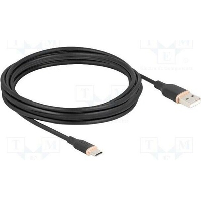 Delock 81228 USB 2.0 USB A vidlice USB C vidlice zlacený 4m černý