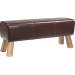 vidaXL Пейка 110 x 30 x 45 см Истинска Тъмен кафяв (42042112)