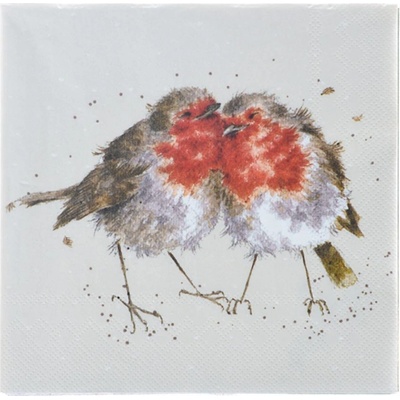 Wrendale Designs Papírové ubrousky Snuggled Together Červenky 33x33cm